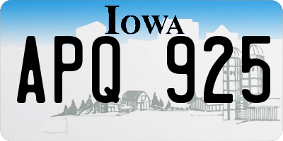 IA license plate APQ925
