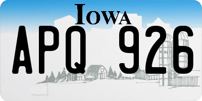 IA license plate APQ926