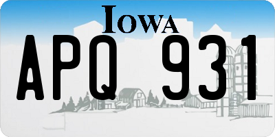 IA license plate APQ931