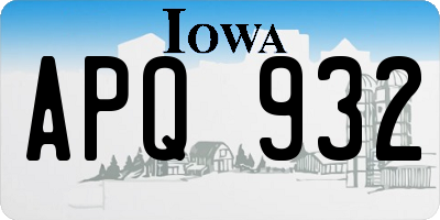 IA license plate APQ932