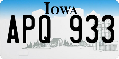 IA license plate APQ933
