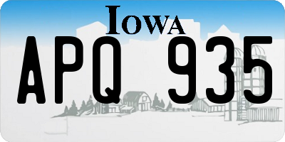 IA license plate APQ935