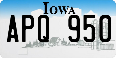 IA license plate APQ950