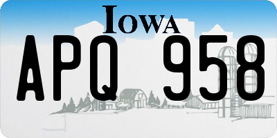 IA license plate APQ958
