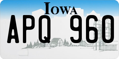 IA license plate APQ960