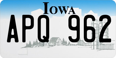IA license plate APQ962