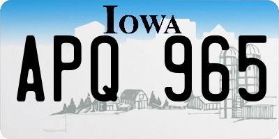 IA license plate APQ965