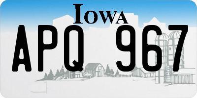 IA license plate APQ967