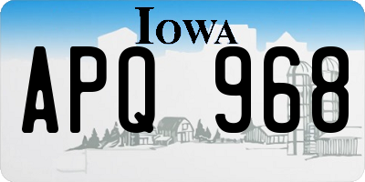 IA license plate APQ968