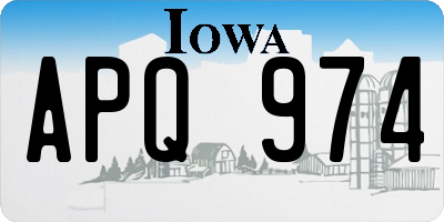 IA license plate APQ974