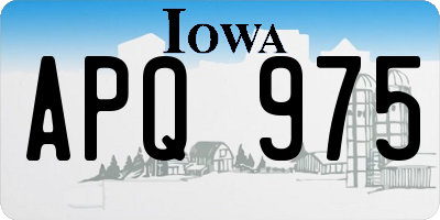 IA license plate APQ975