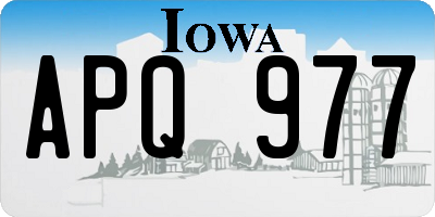 IA license plate APQ977