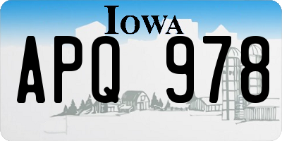 IA license plate APQ978