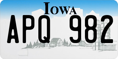 IA license plate APQ982