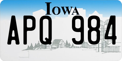 IA license plate APQ984