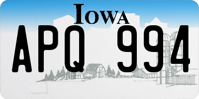 IA license plate APQ994