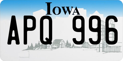 IA license plate APQ996