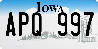 IA license plate APQ997