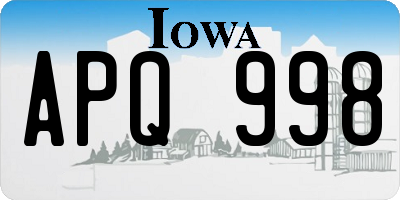 IA license plate APQ998