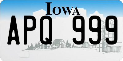 IA license plate APQ999