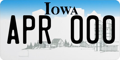 IA license plate APR000