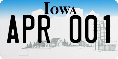 IA license plate APR001