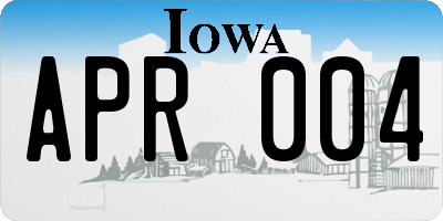 IA license plate APR004