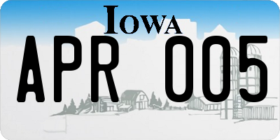 IA license plate APR005