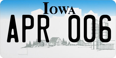 IA license plate APR006