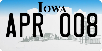 IA license plate APR008