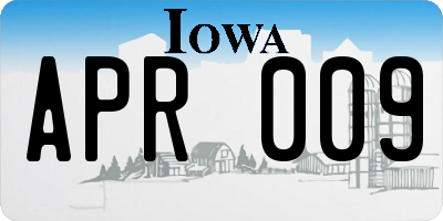 IA license plate APR009