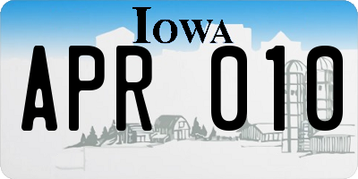 IA license plate APR010