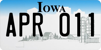 IA license plate APR011