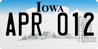 IA license plate APR012