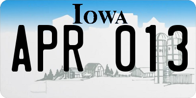 IA license plate APR013