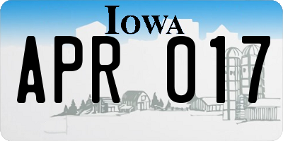 IA license plate APR017
