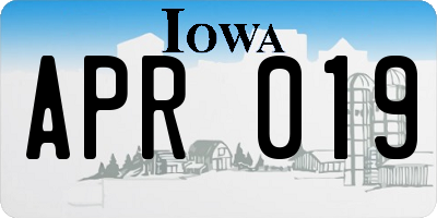 IA license plate APR019