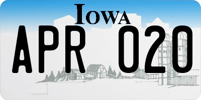 IA license plate APR020