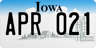 IA license plate APR021