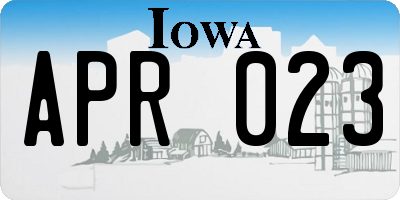 IA license plate APR023