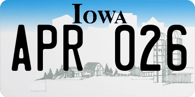 IA license plate APR026