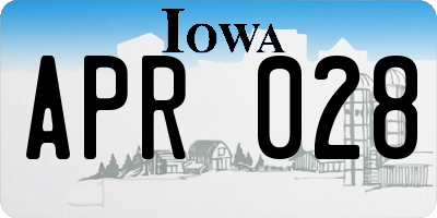 IA license plate APR028