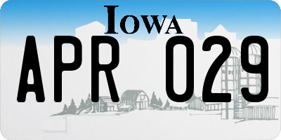 IA license plate APR029