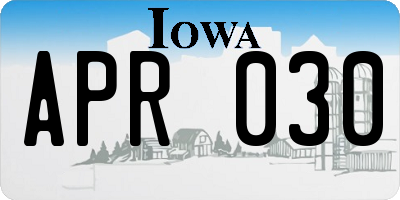 IA license plate APR030