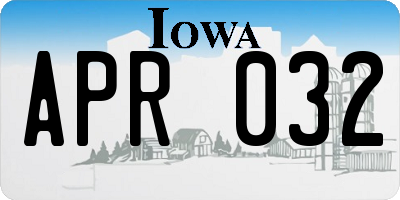 IA license plate APR032