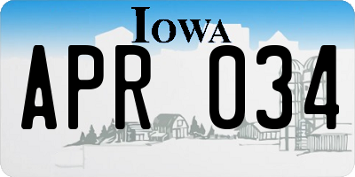 IA license plate APR034