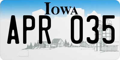 IA license plate APR035