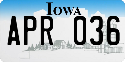 IA license plate APR036