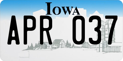 IA license plate APR037