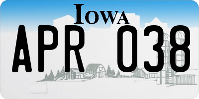 IA license plate APR038